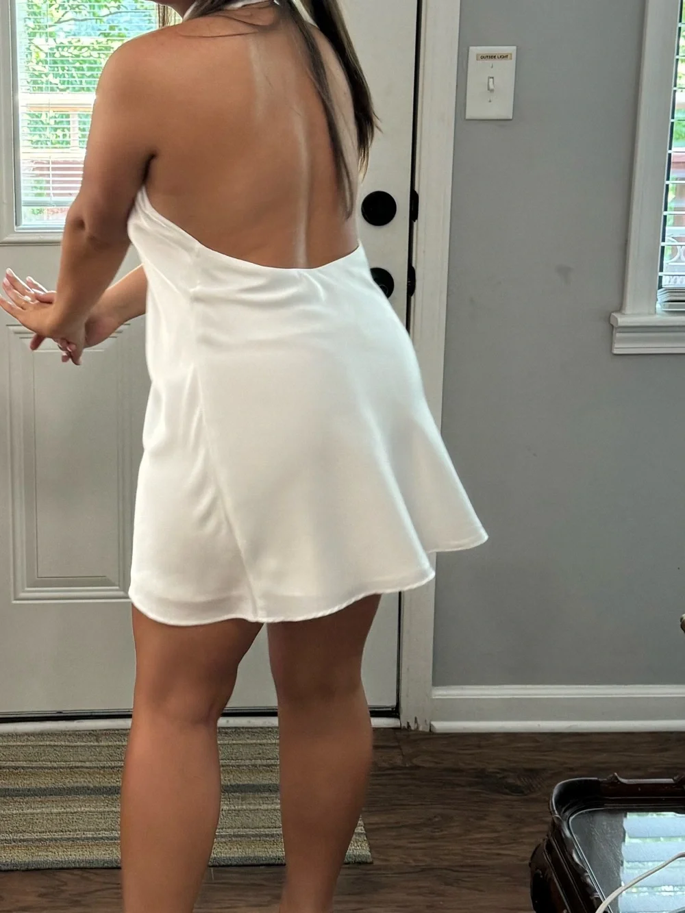 Show me your Mumu - Women’s White Halter Shift Dress - Elegant Summer Occasion